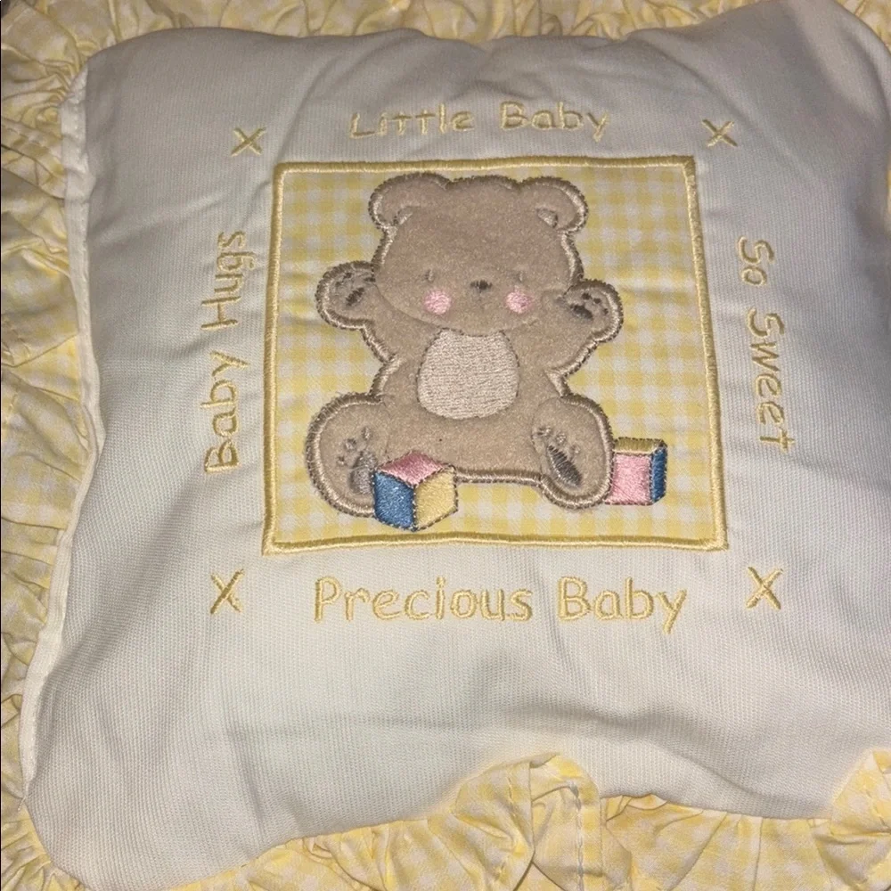 Adorable Baby Pillow and Comforter with Bear Design